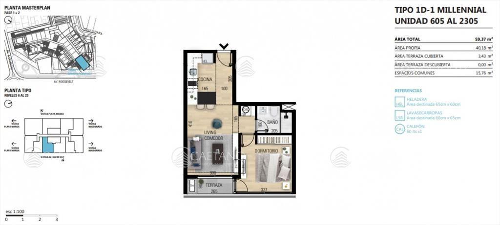 Venta apartamento 1 dormitorio Punta del Este