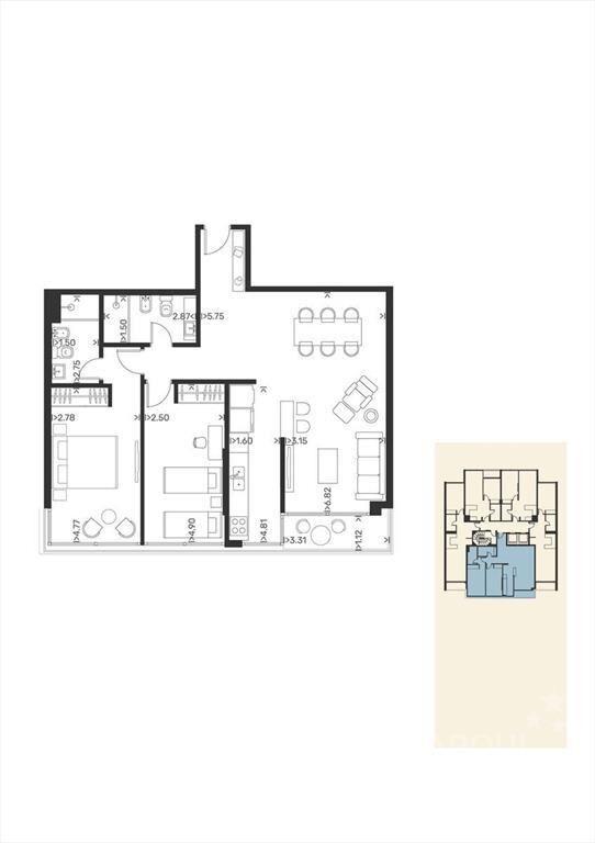 Apartamento de dos dormitorios en venta en Punta Carretas