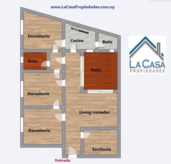 Apartamento 3 dormitorios en el Centro con patio