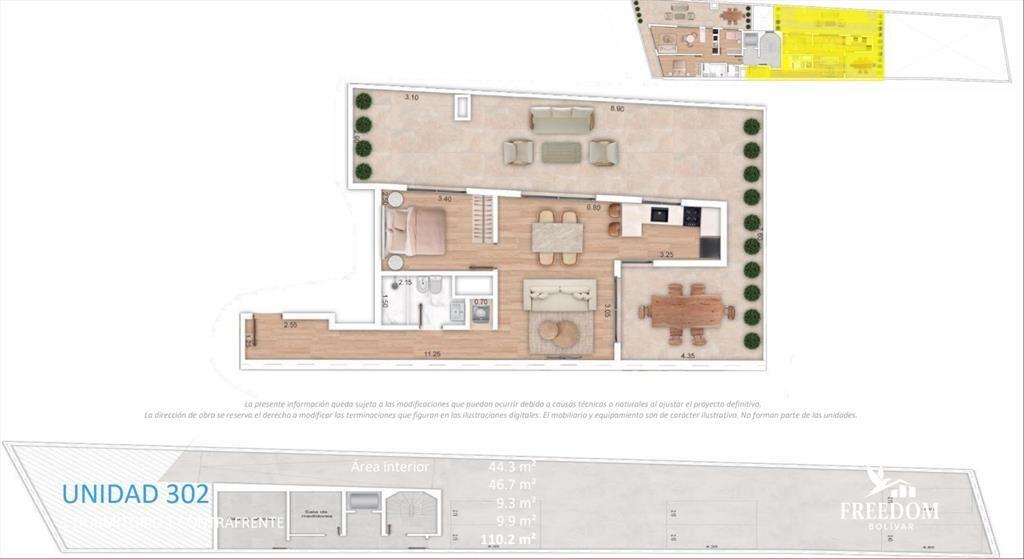 VENTA 1 DORM , TERRAZA, POCITOS, POZO