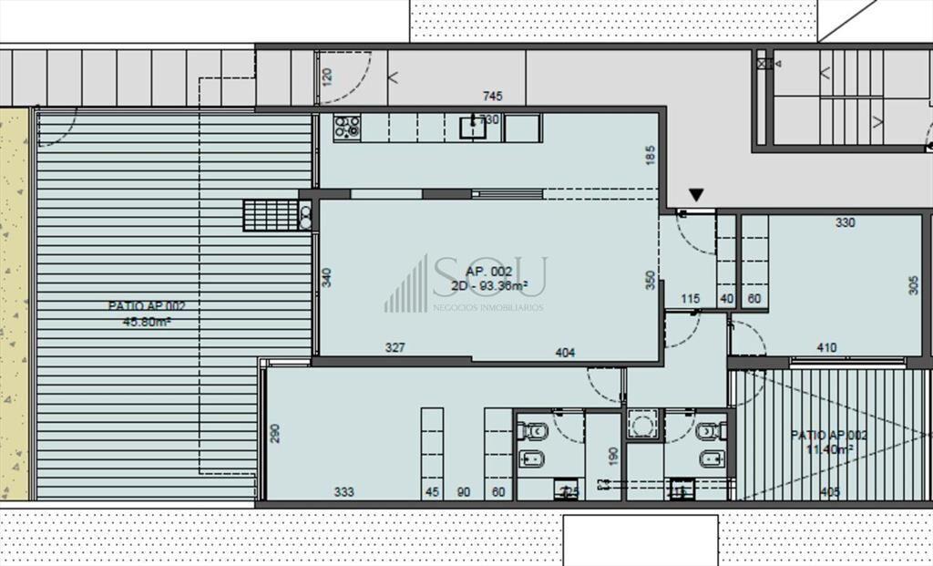 Venta apartamento 2 dormitorios con jardín y parrillero en
