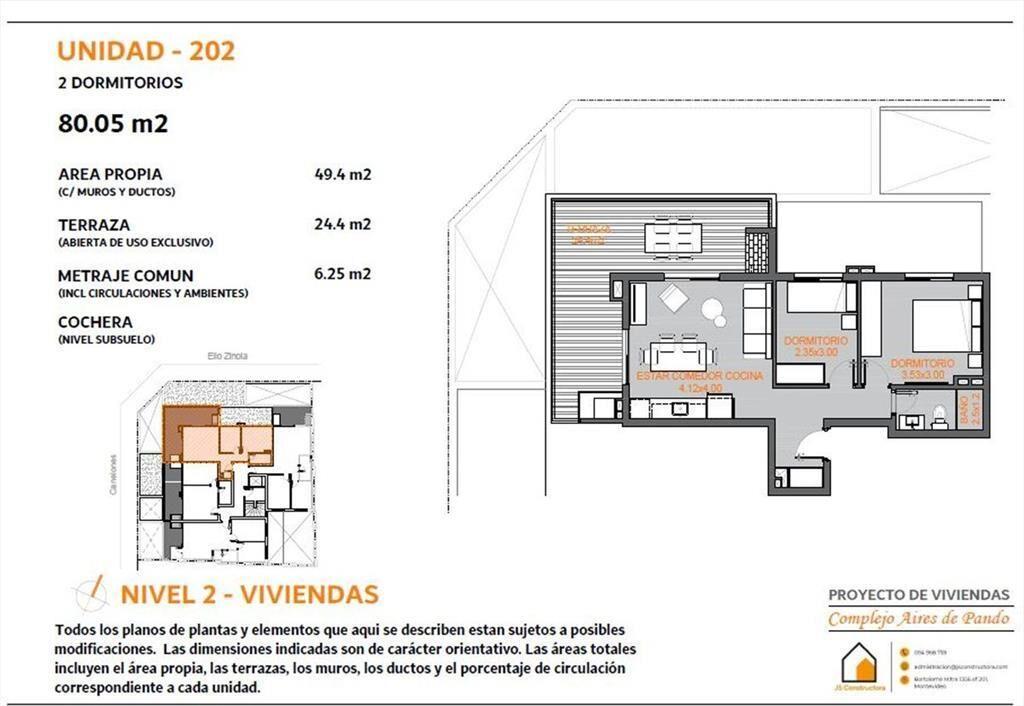 VENTA EN EXCLUSIVA APARTAMENTO 2 DORMITORIOS PANDO