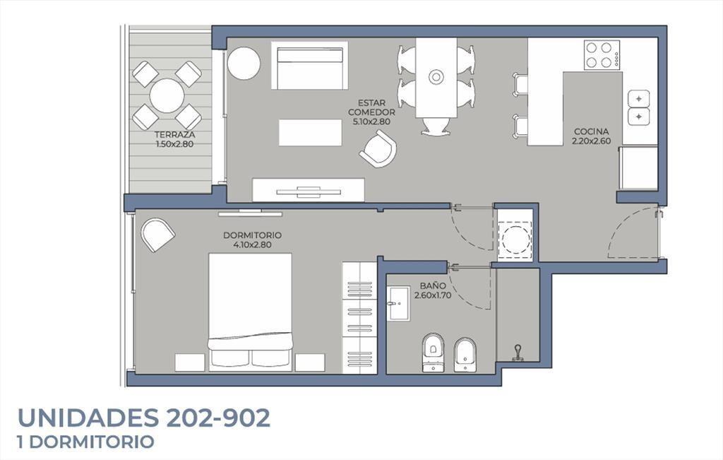 VENTA DE APARTAMENTO 1 DORMITORIO EN BRÍO RIVERA