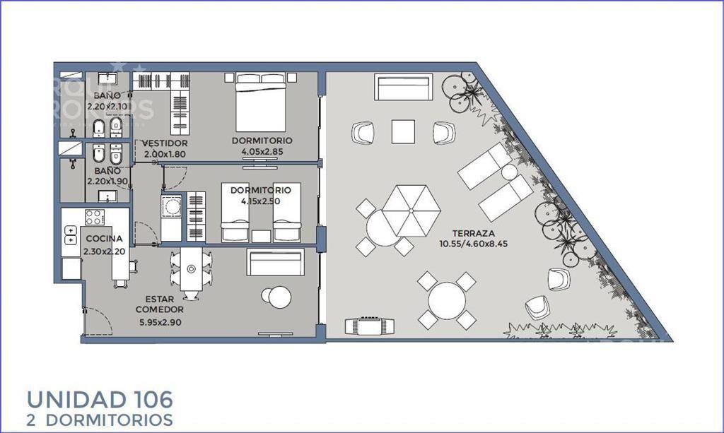 Apartamento de dos dormitorios en venta en Pocitos - 106