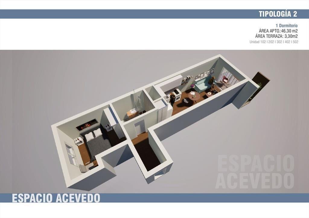 Venta tres cruces apartamento undormitorio frente