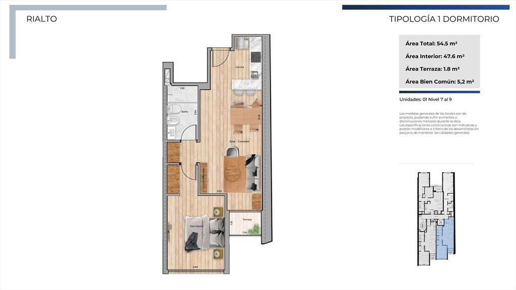 Venta Apartamento Cordón Sur 1 Dormitorio Estrena 04/27