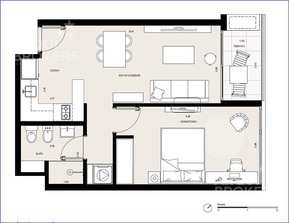 Apartamento de un dormitorio en venta en Buceo - 317