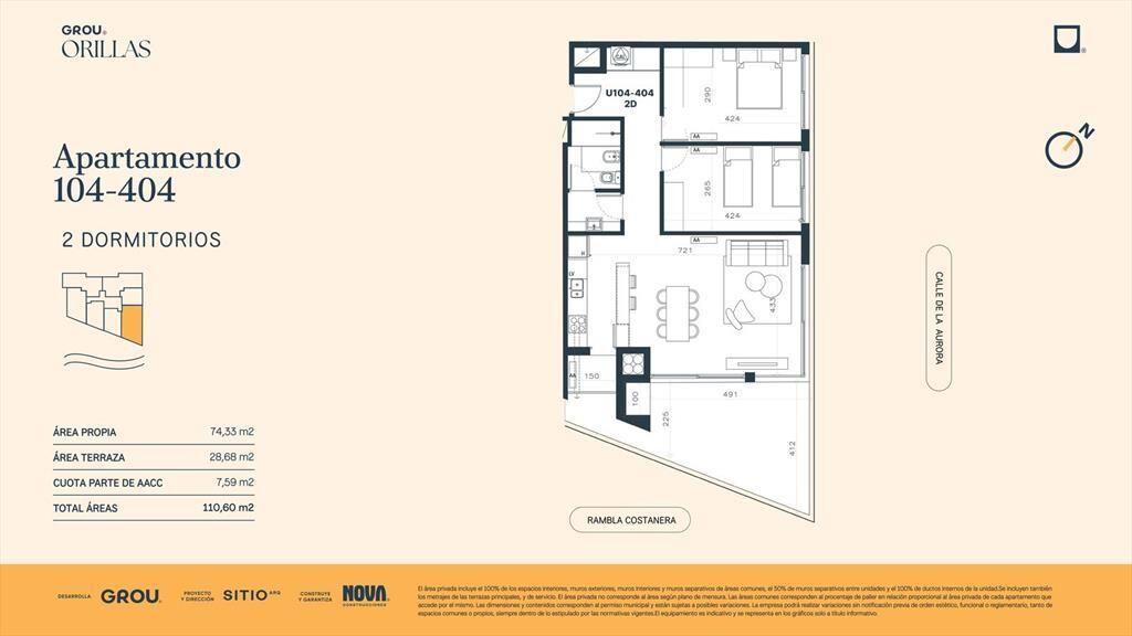 Venta Apartamento 2 Dormitorios en Ciudad de la Costa