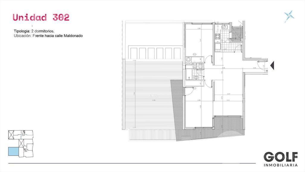 Venta Apartamento 2 dormitorios con Renta en el Centro de M