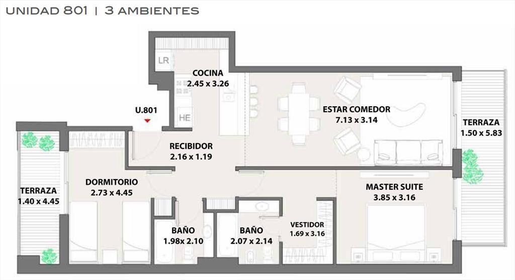 Venta apto 2 dorm, terrazas y gge - Punta Carretas