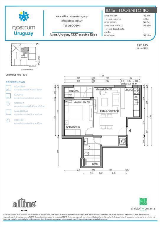 VENTA APTO 1 DORMITORIO CENTRO TERRAZA