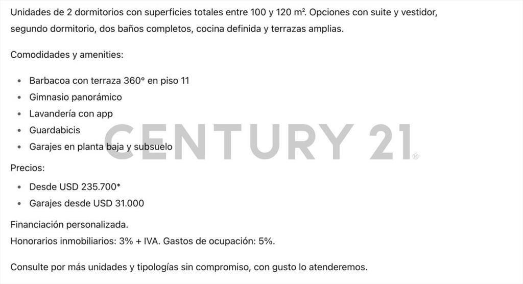 VENTA, POCITOS, 2 Dormitorios a Estrenar Gimnasio, Gran t...