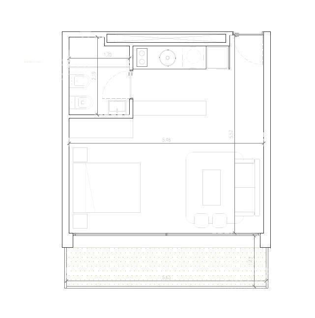 Venta apartamento monoambiente en La Blanqueada-002