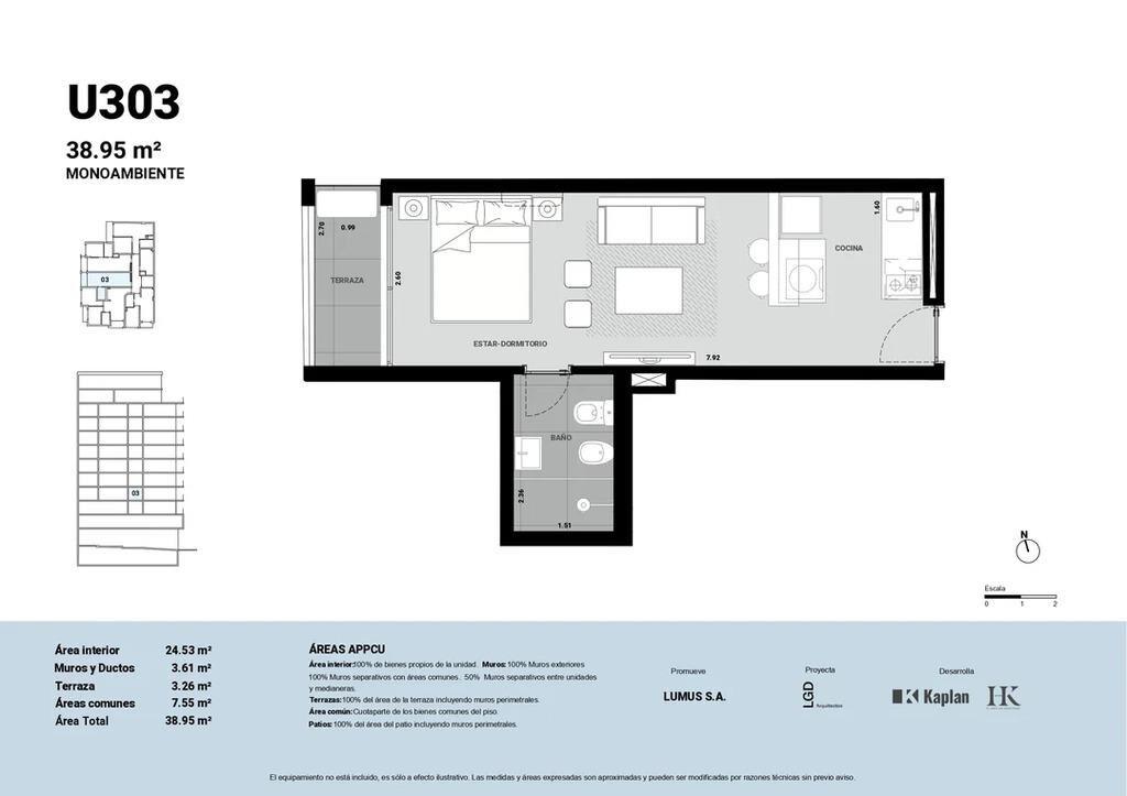 Venta de apartamento monoambiente en Lúmina, Cordón