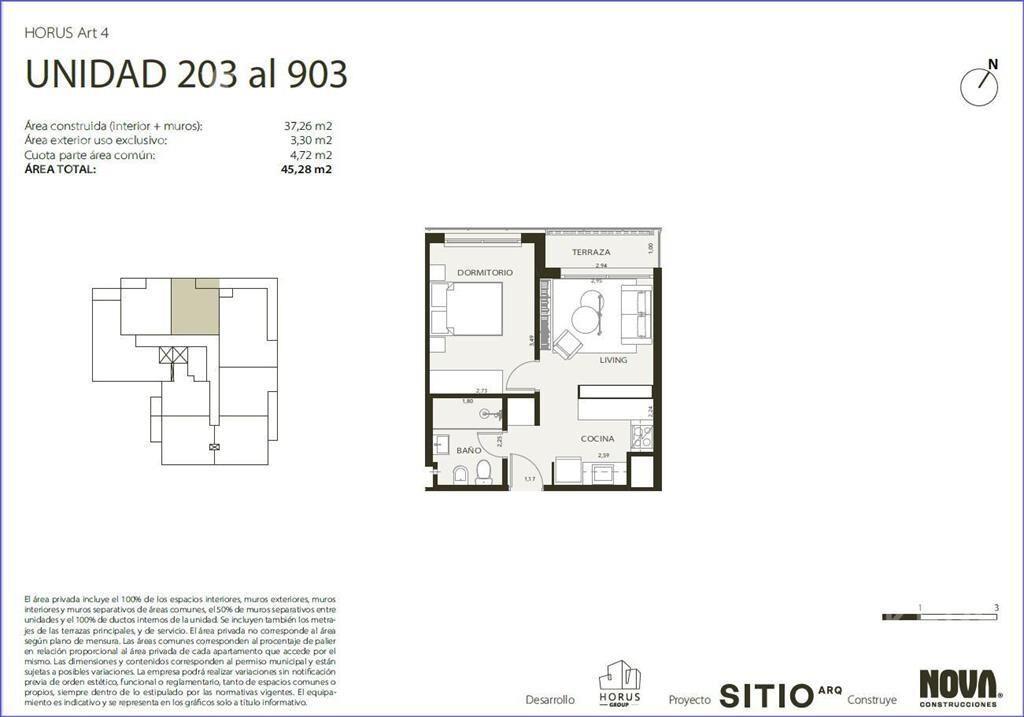Apartamento de un dormitorio en venta en Centro - 803