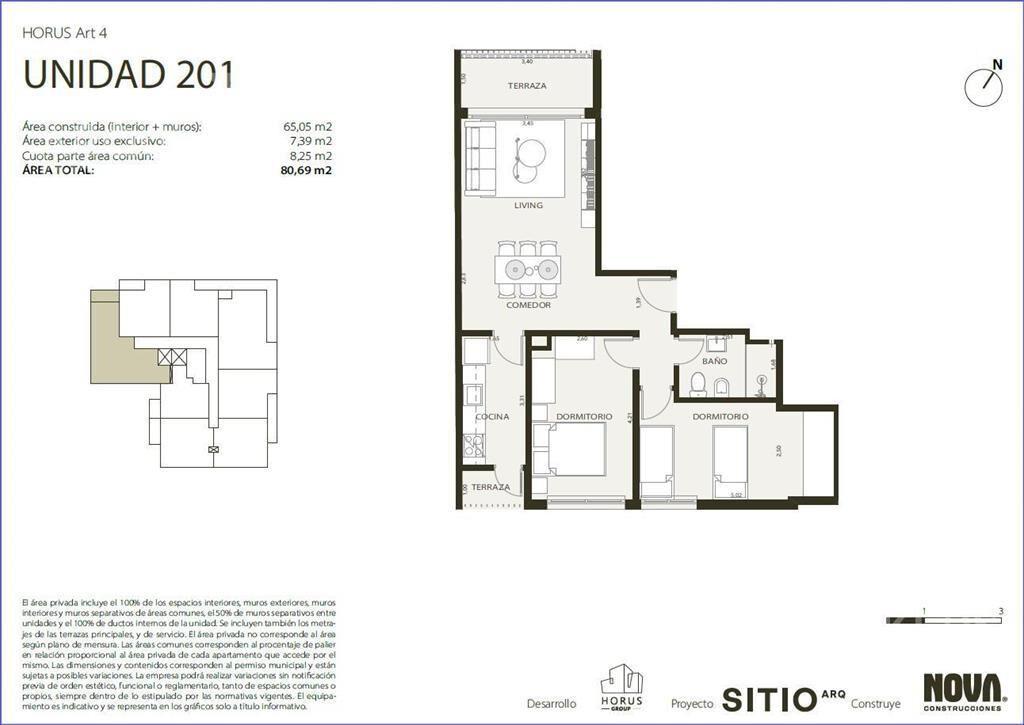 Apartamento de dos dormitorios en venta en Centro - 201