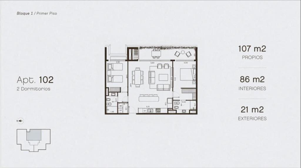 Venta apartamento 2 dormitorios en Pausa Montoya