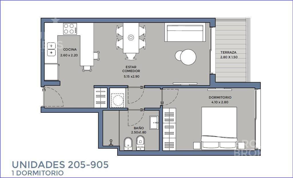 Apartamento de un dormitorio en venta en Pocitos - 905