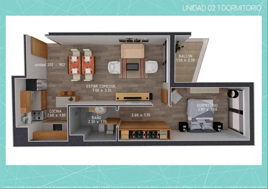 Estrene Apartamento 1 Dormitorio con balcón al frente, Poci