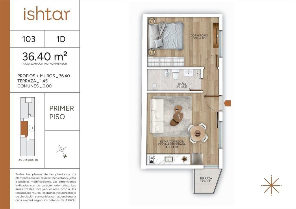 VENTA APARTAMENTO 1 DORMITORIO GOES POZO