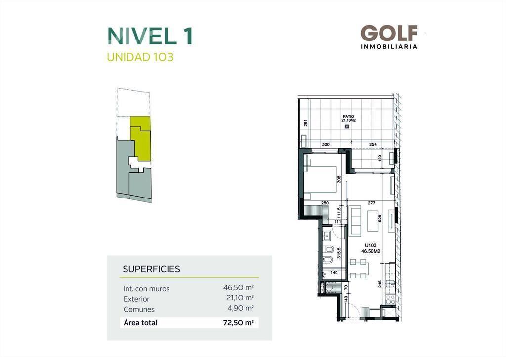 Venta apartamento de 2 dormitorios con terraza en Tres Cruc