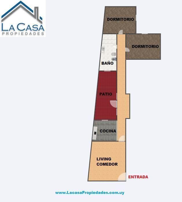 Apartamento de 2 dormitorios con patio a la venta en Buceo
