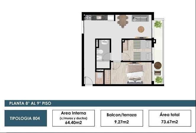 Venta Apartamento Cordón 2 Dormitorios 1 Baño Garaje