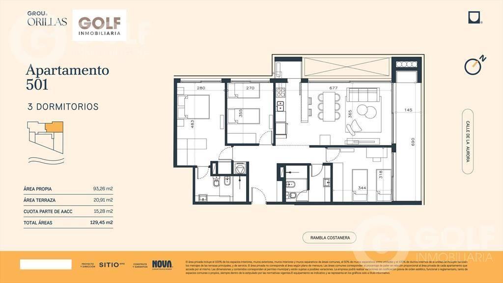 Venta de apartamento pent house de 3 dormitorios con terraz