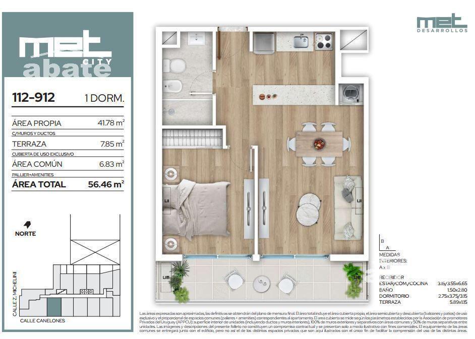 Venta Apartamento 1 dormitorio Barrio Sur
