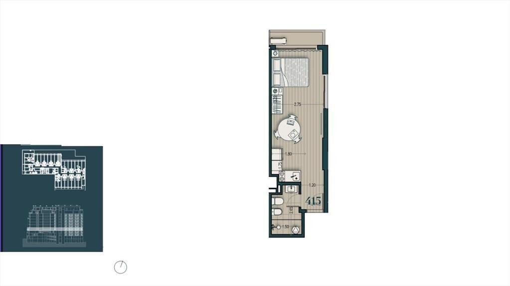 Venta apartamento monoambiente en Parque Rodó - 415