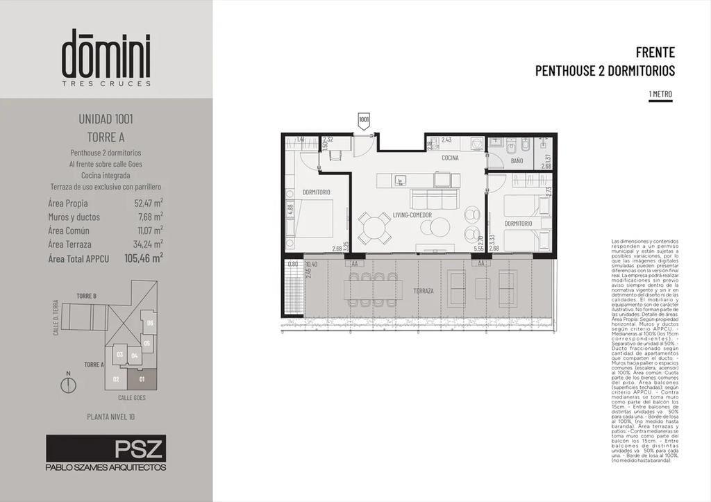 Venta de apartamento de 2 dormitorios en Domini Tres Cruces
