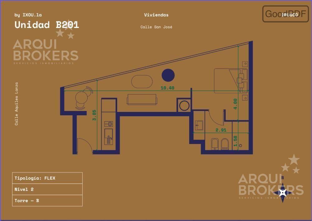 Apartamento monoambiente en venta en Centro -201B