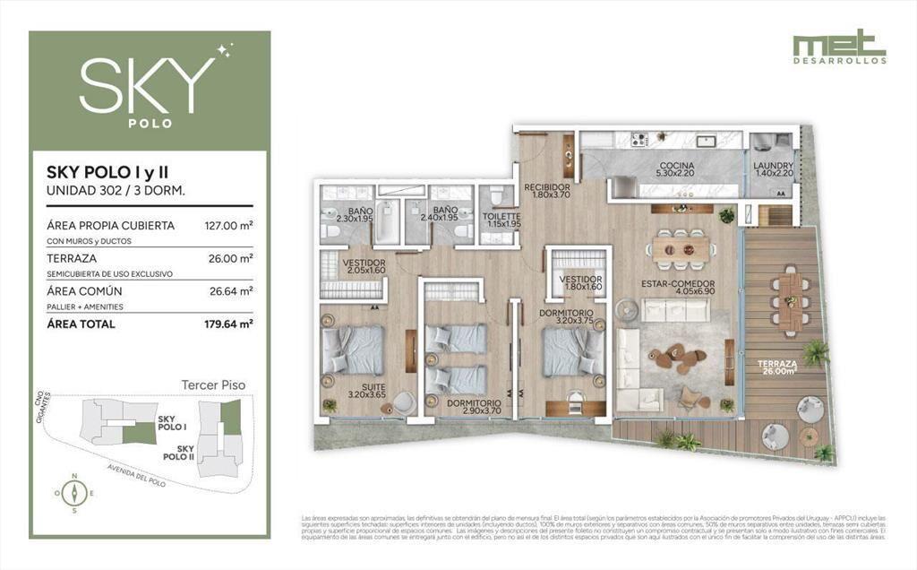 Venta Apartamento 3 Dormitorios en Carrasco