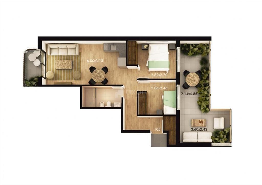 VENTA APARTAMENTO 2 DORMITORIOS POCITOS EN OBRA