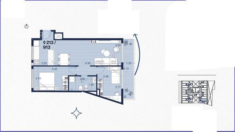 Venta apartamento dos dormitorios en Palermo - 513