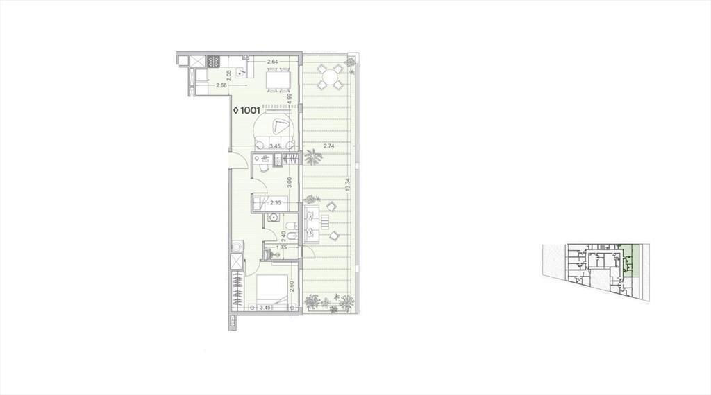Venta apartamento dos dormitorios en Palermo - 1001