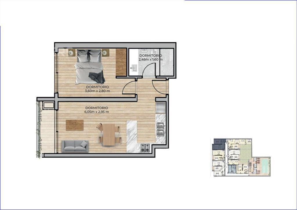 Apartamento de un dormitorio en venta en Centro - 103