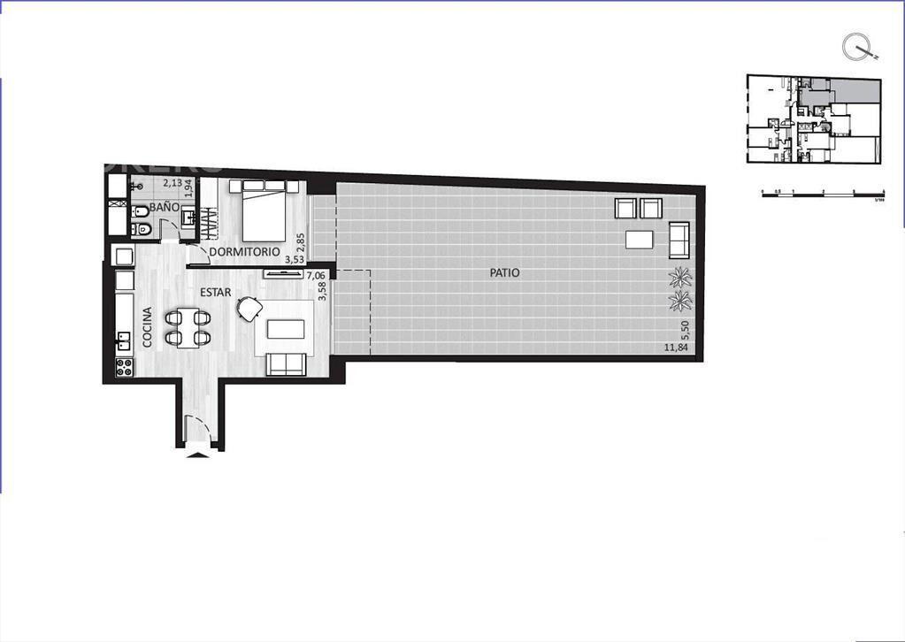 Apartamento de un dormitorio en venta en Cordón - 101