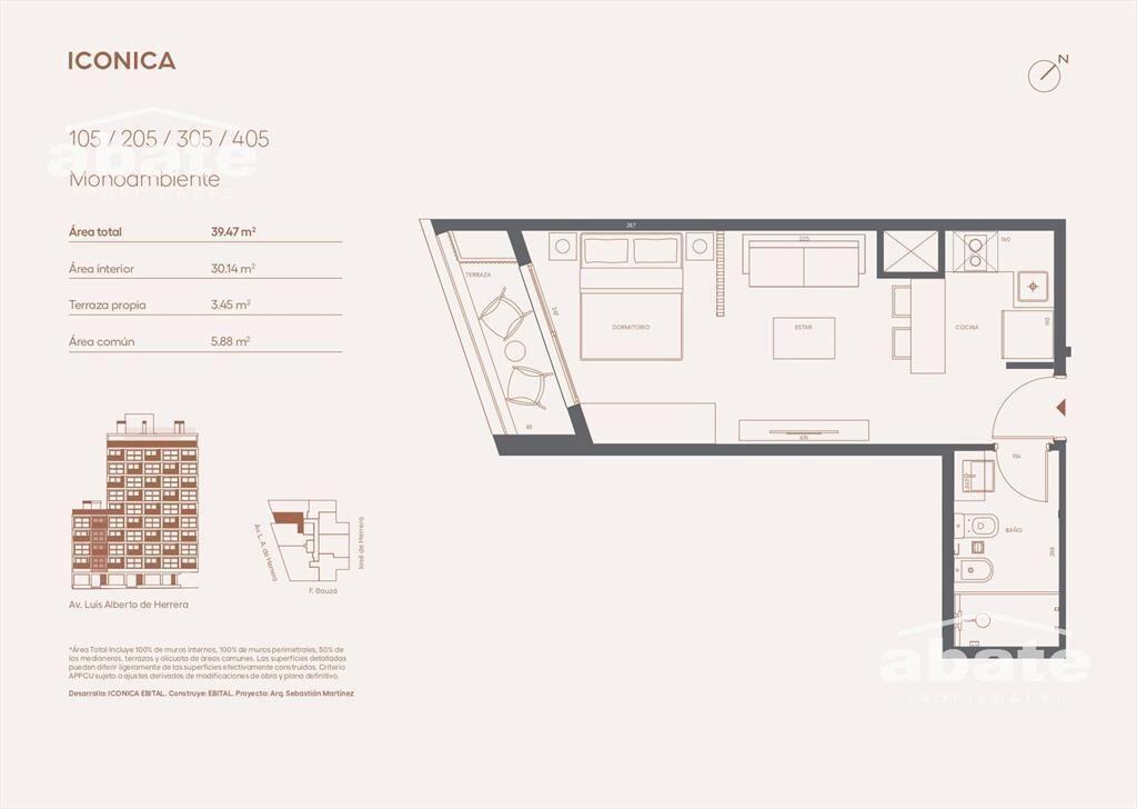 Venta apartamento Monoambiente en Pocitos Nuevo