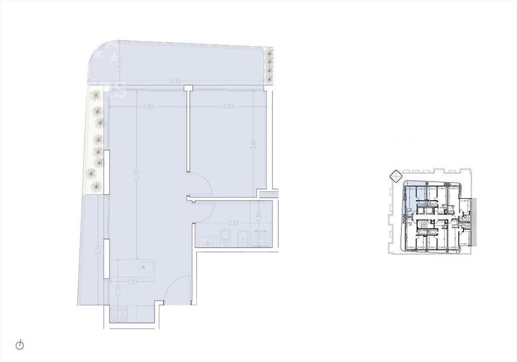 Apartamento de un dormitorio en venta en Palermo -1005