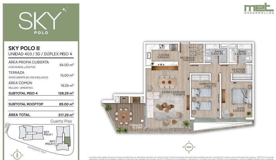 Venta Duplex PentHouse 2 Dormitorios en Carrasco