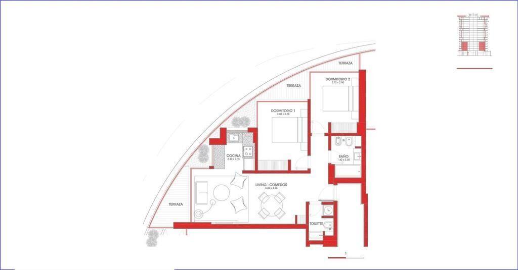 Apartamento de dos dormitorios en venta en Parque Roosevelt