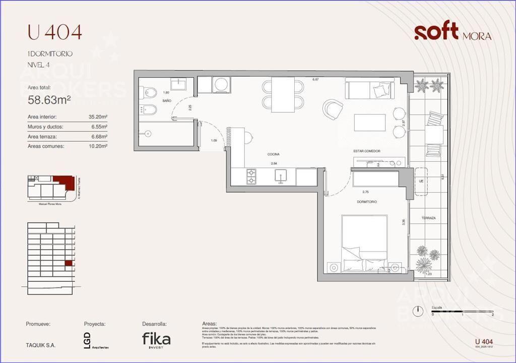 Apartamento de un dormitorio en venta en Cordón Sur - 404