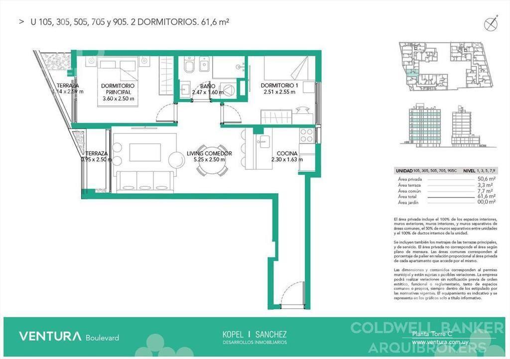 Alquiler apartamento dos dormitorios en La Blanqueada - 705