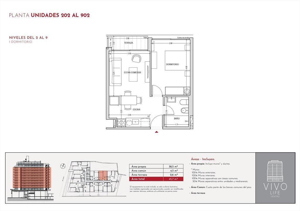 Venta Apartamento 1 Dormitorio en Centro