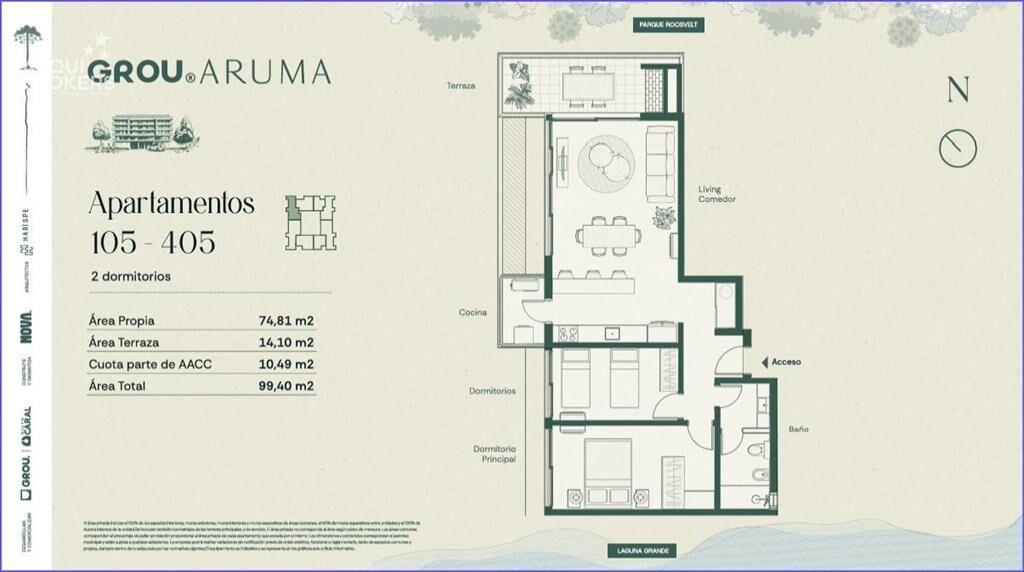 Apartamento de dos dormitorios en venta en Parque Miramar -