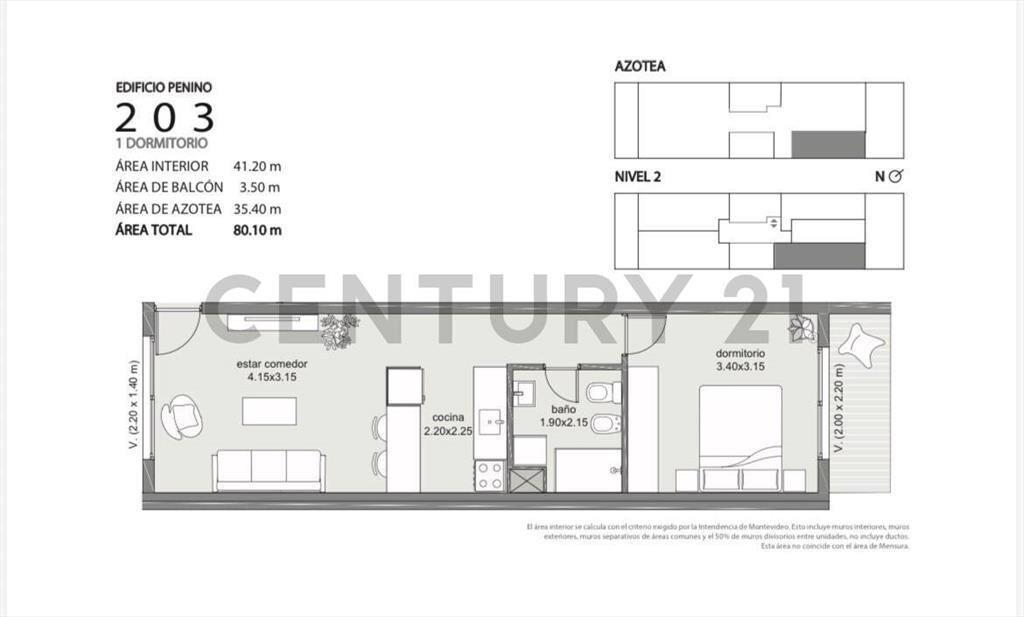 Venta apartamento a estrenar; 80m2, 1 dormitorio, balcón ...
