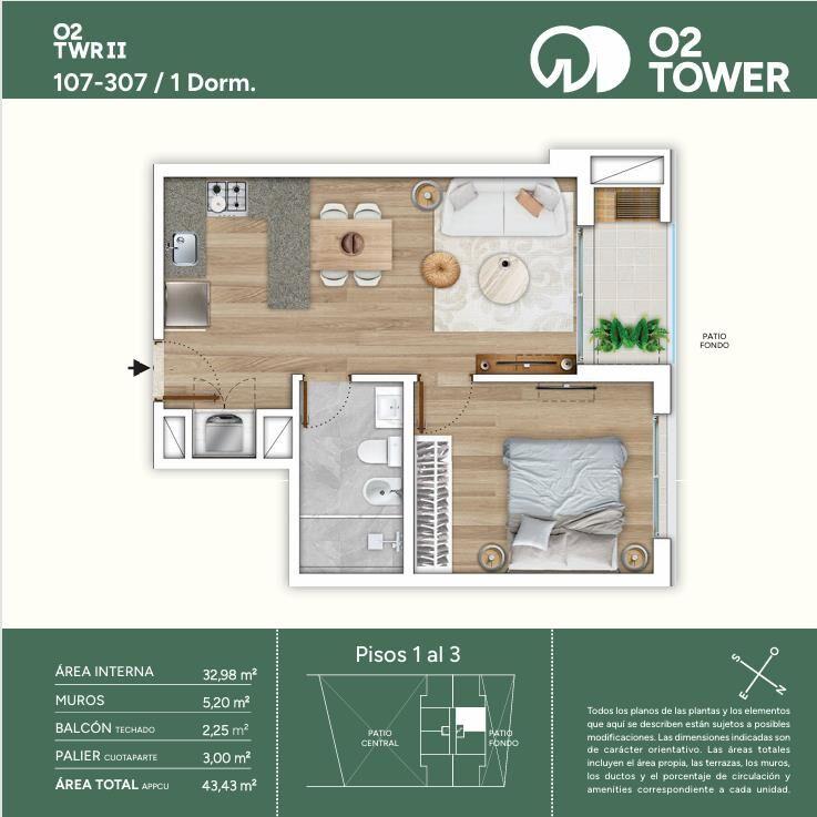 Venta de Apartamento con 1 dormitorio en Parque batlle