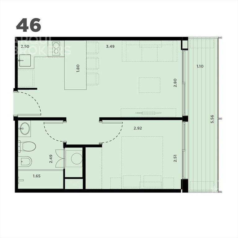 Apartamento de un dormitorio en venta en La Blanqueada - 34