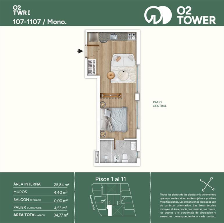 Venta de Apartamento Monoambiente en Parque batlle